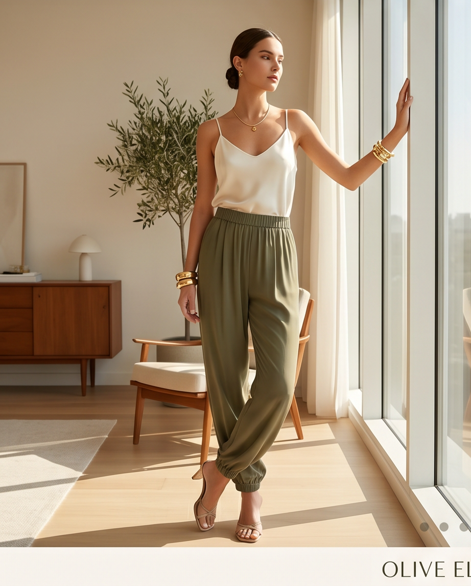 Pantaloni Confort verde