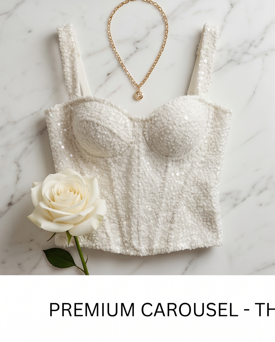 Corsetto paillettes vaniglia