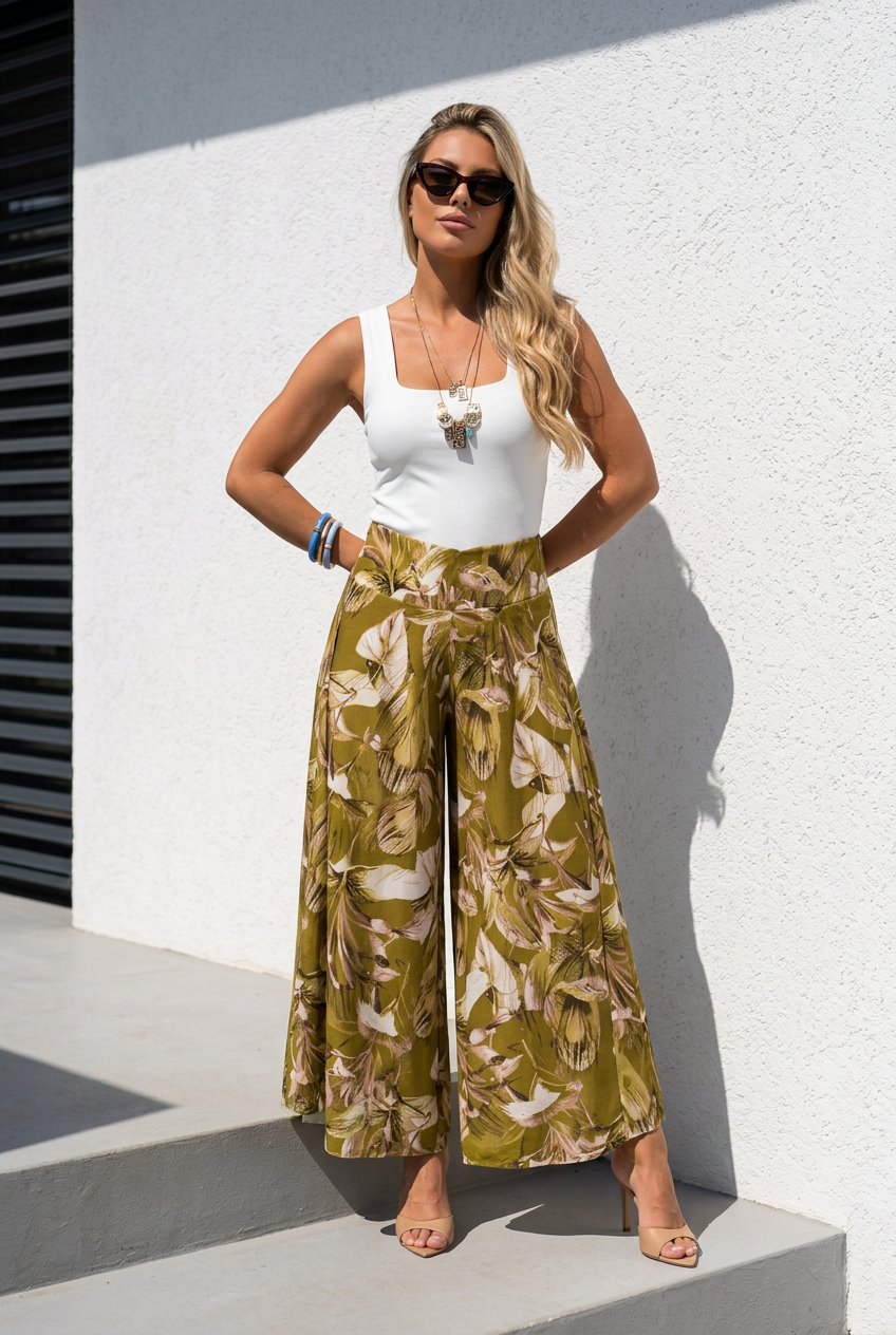 Pantaloni pistacchio Lavinia
