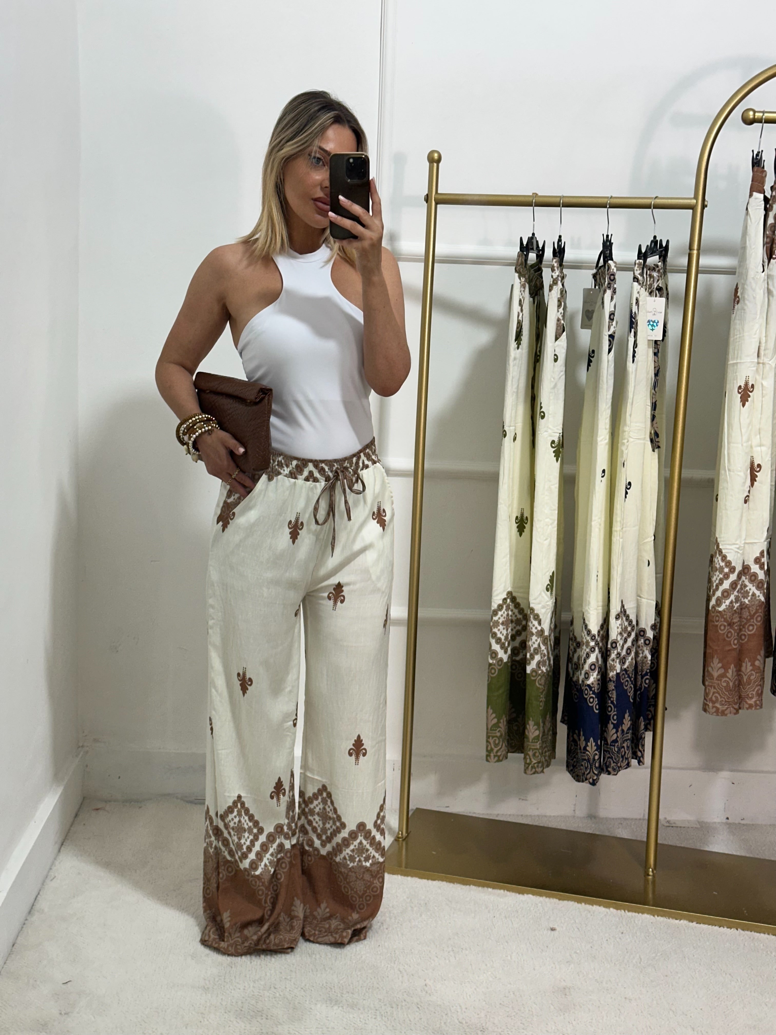 Pantaloni Jessica camel