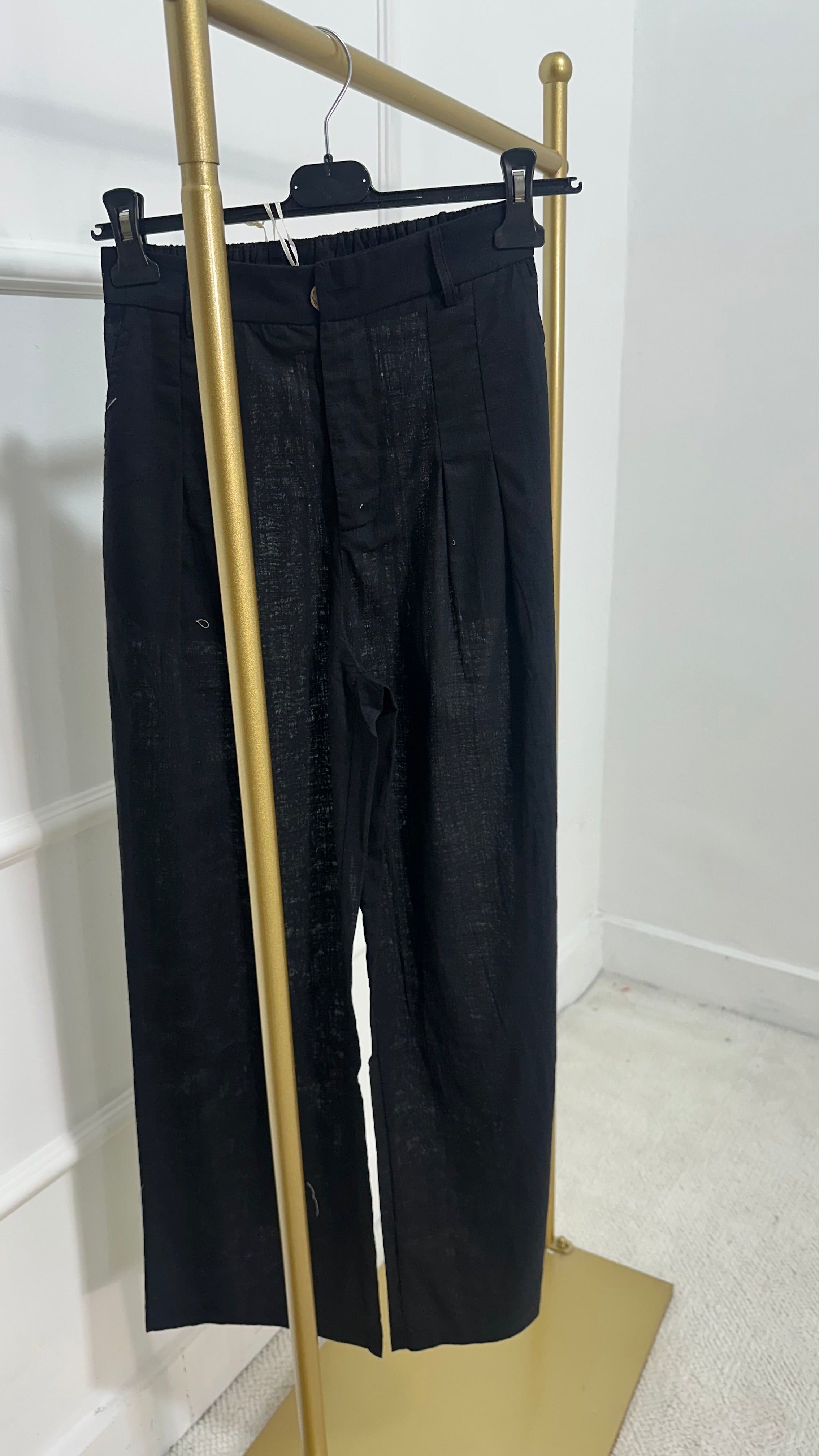 Pantaloni effetto lino