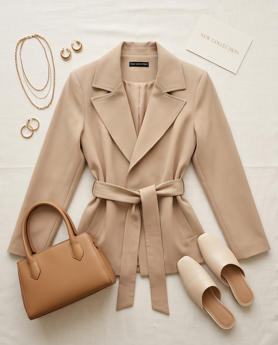 Trench corto beige