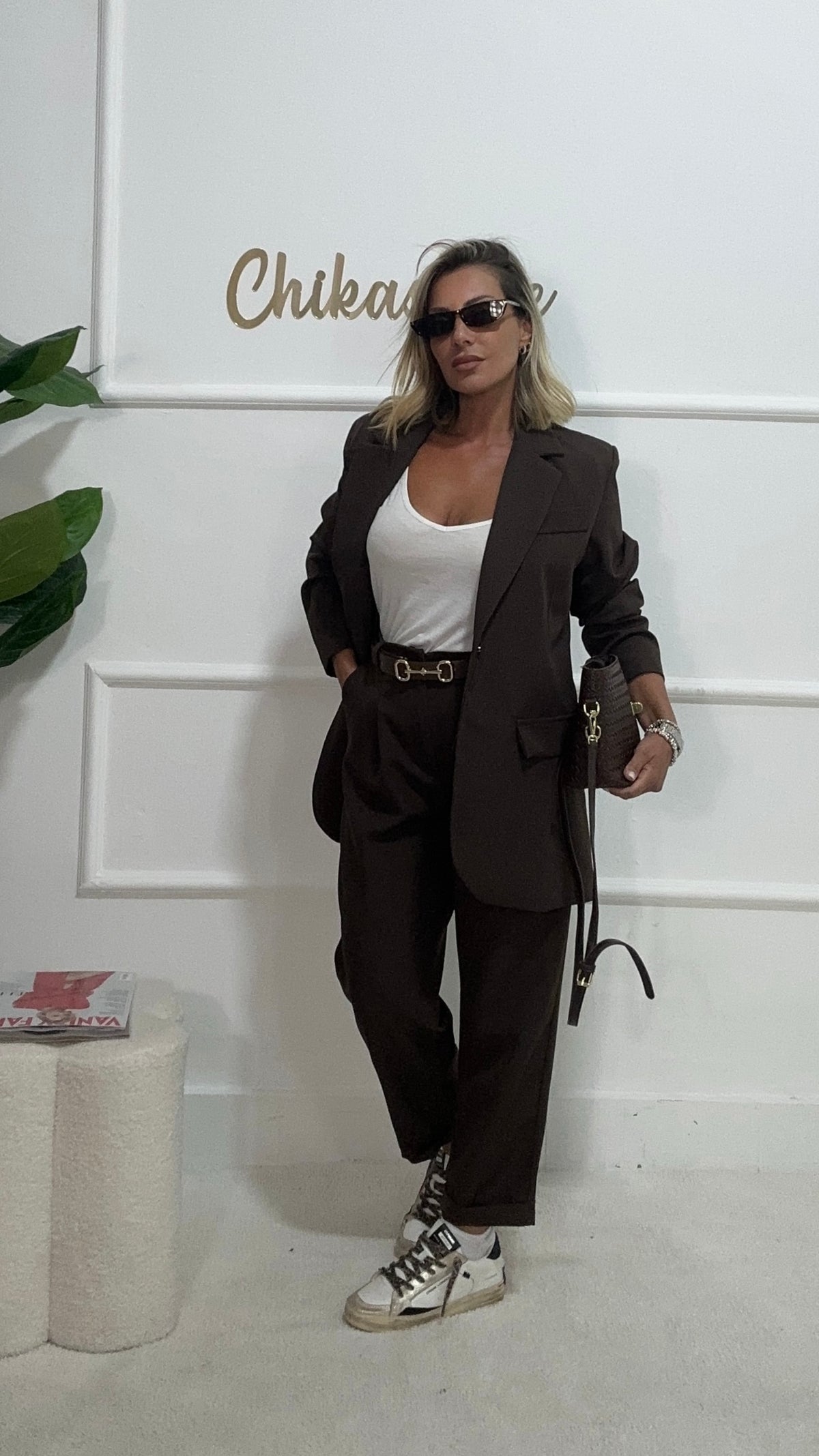 Tailleur sportychic marrone