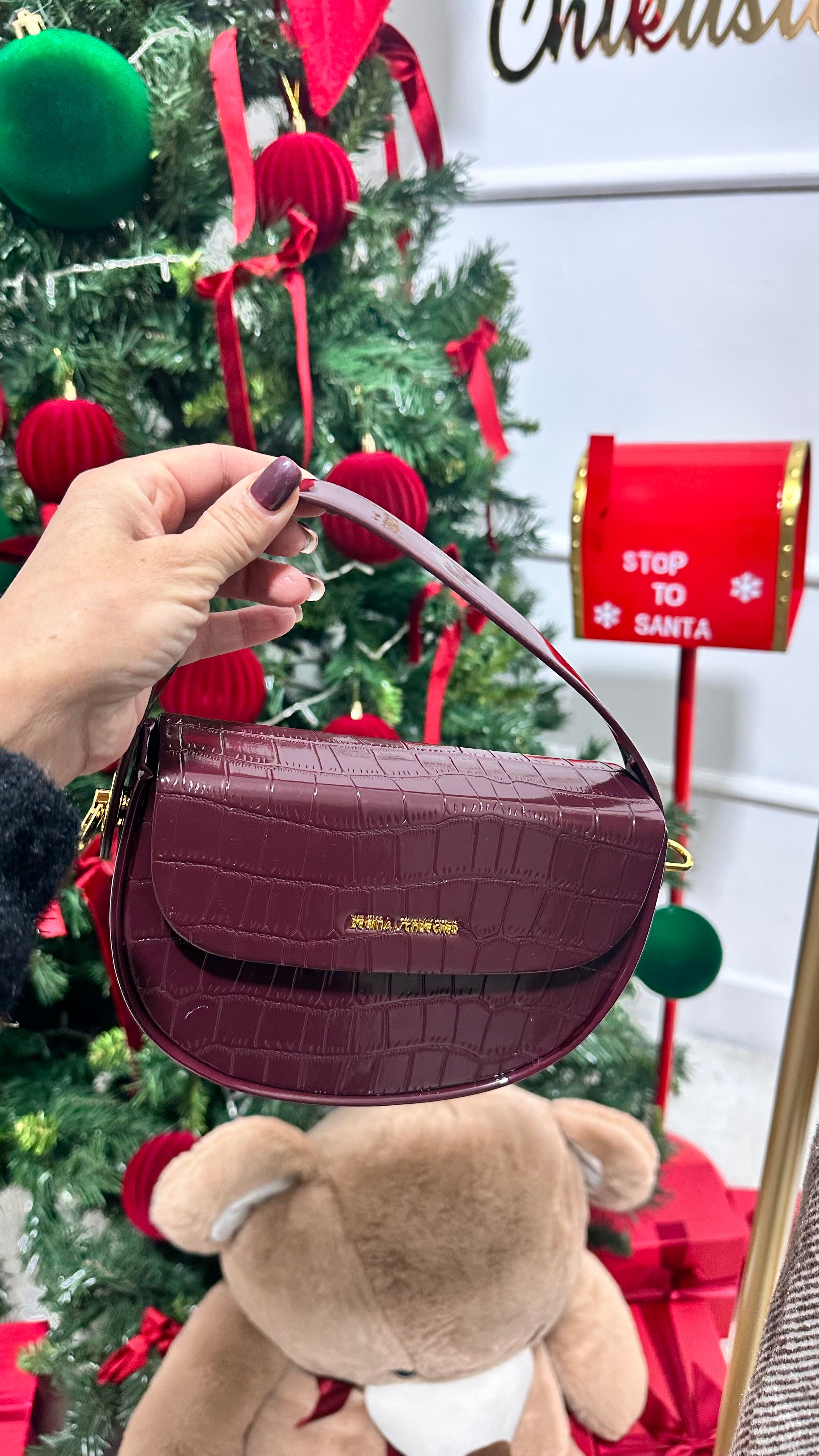 Pochette Luna Borgogna