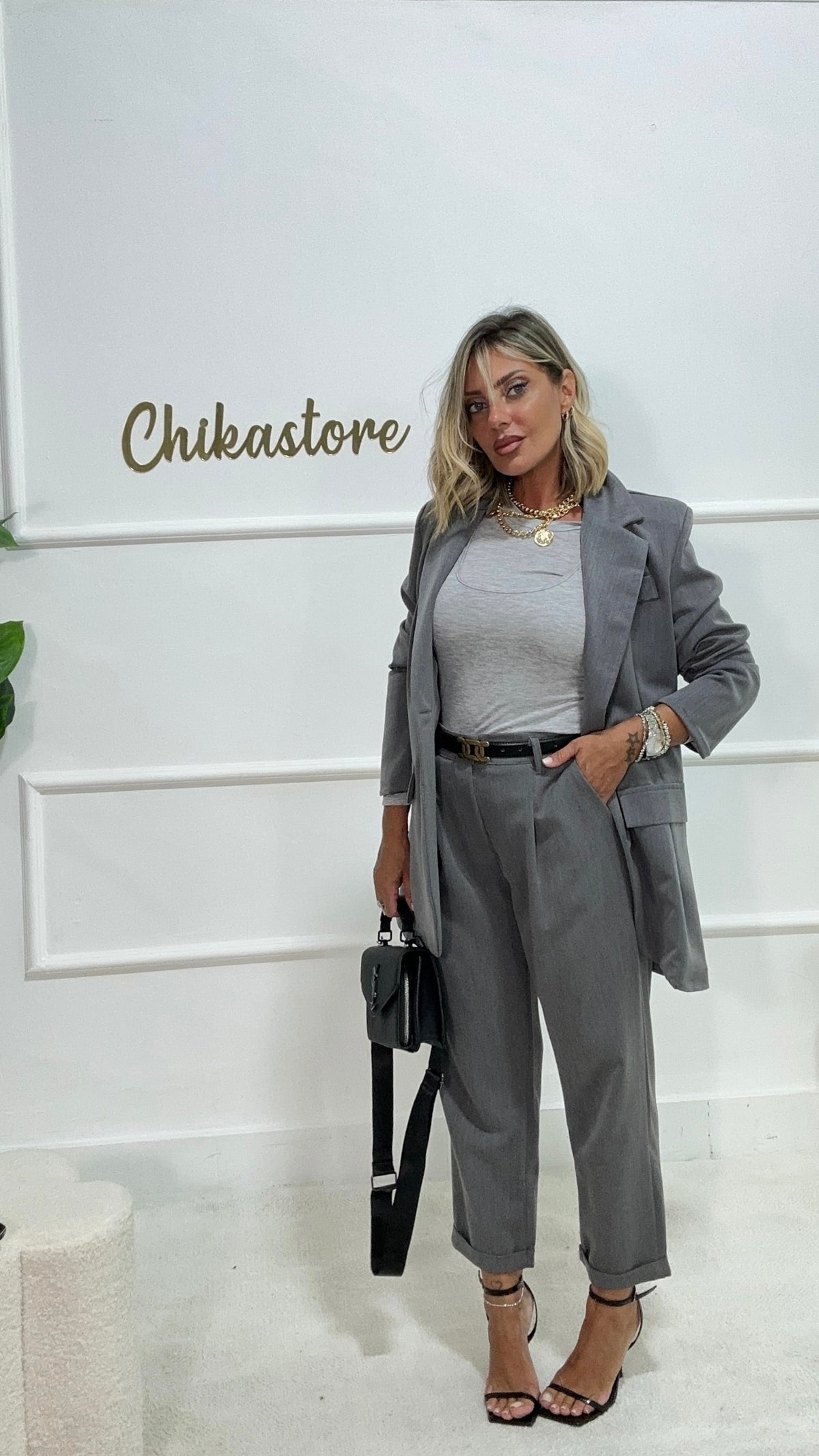 Tailleur sportychic grigio
