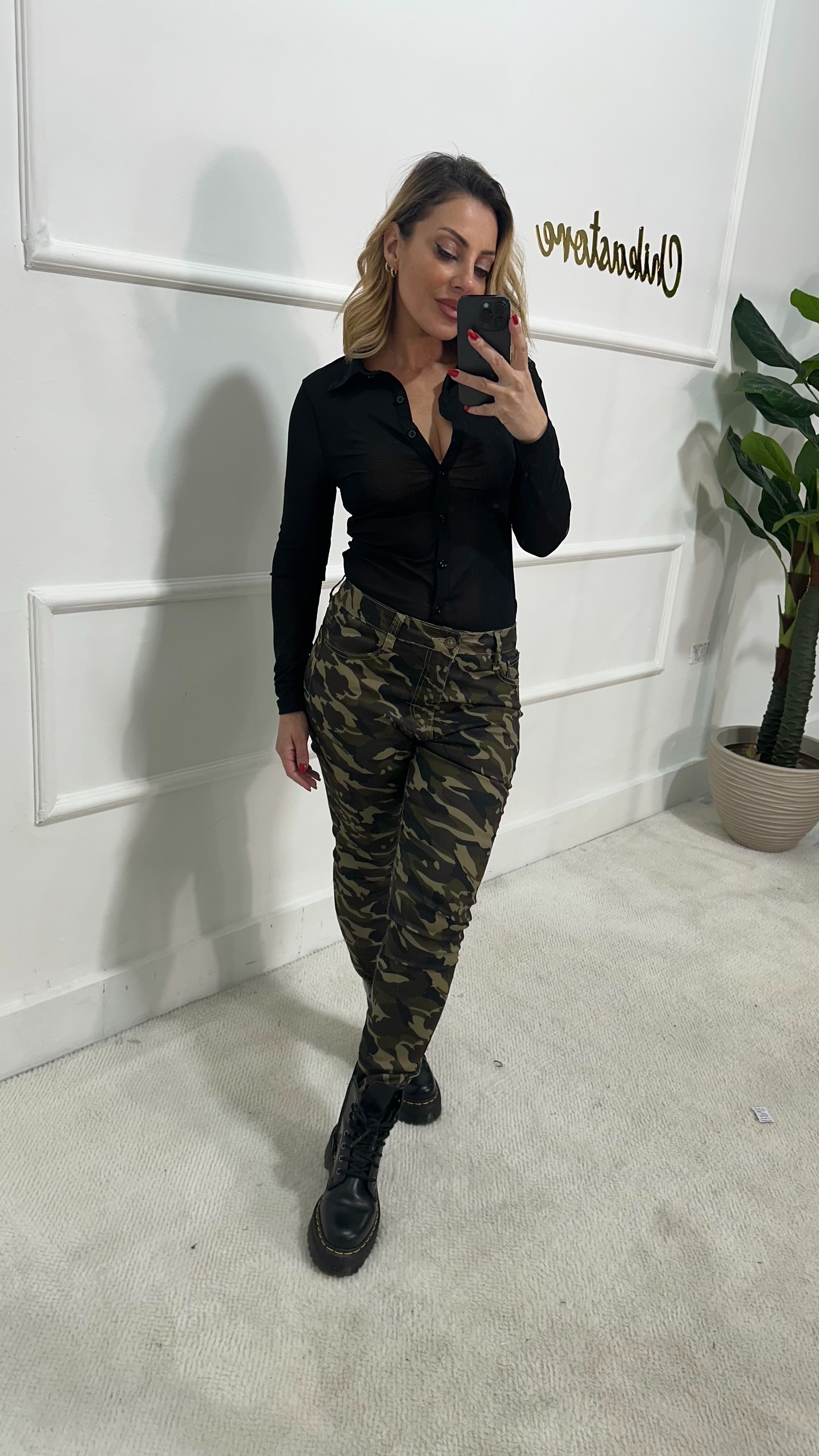 Pantaloni skinny militare