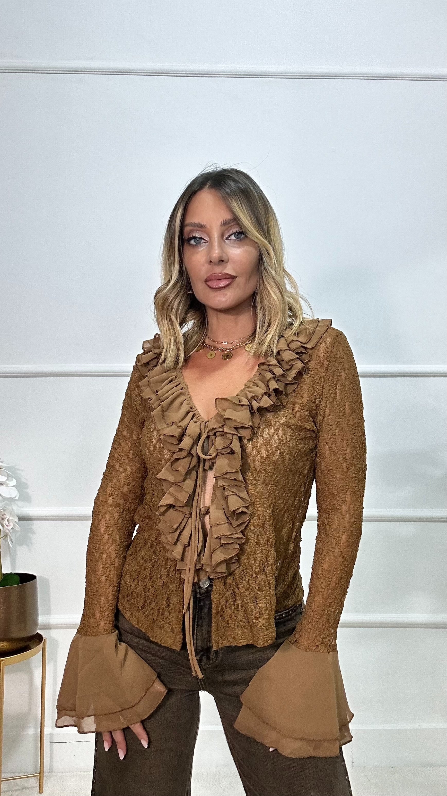 Cardigan rouge biscotto