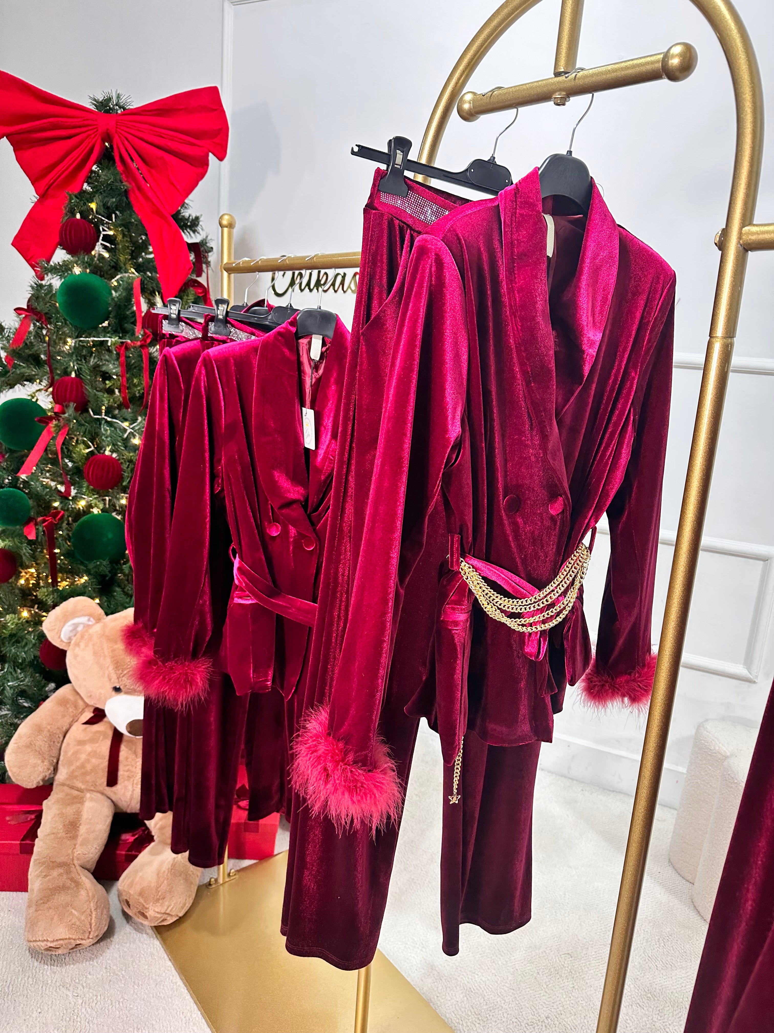 Tailleur “I’M THE QUEEN“bordoux