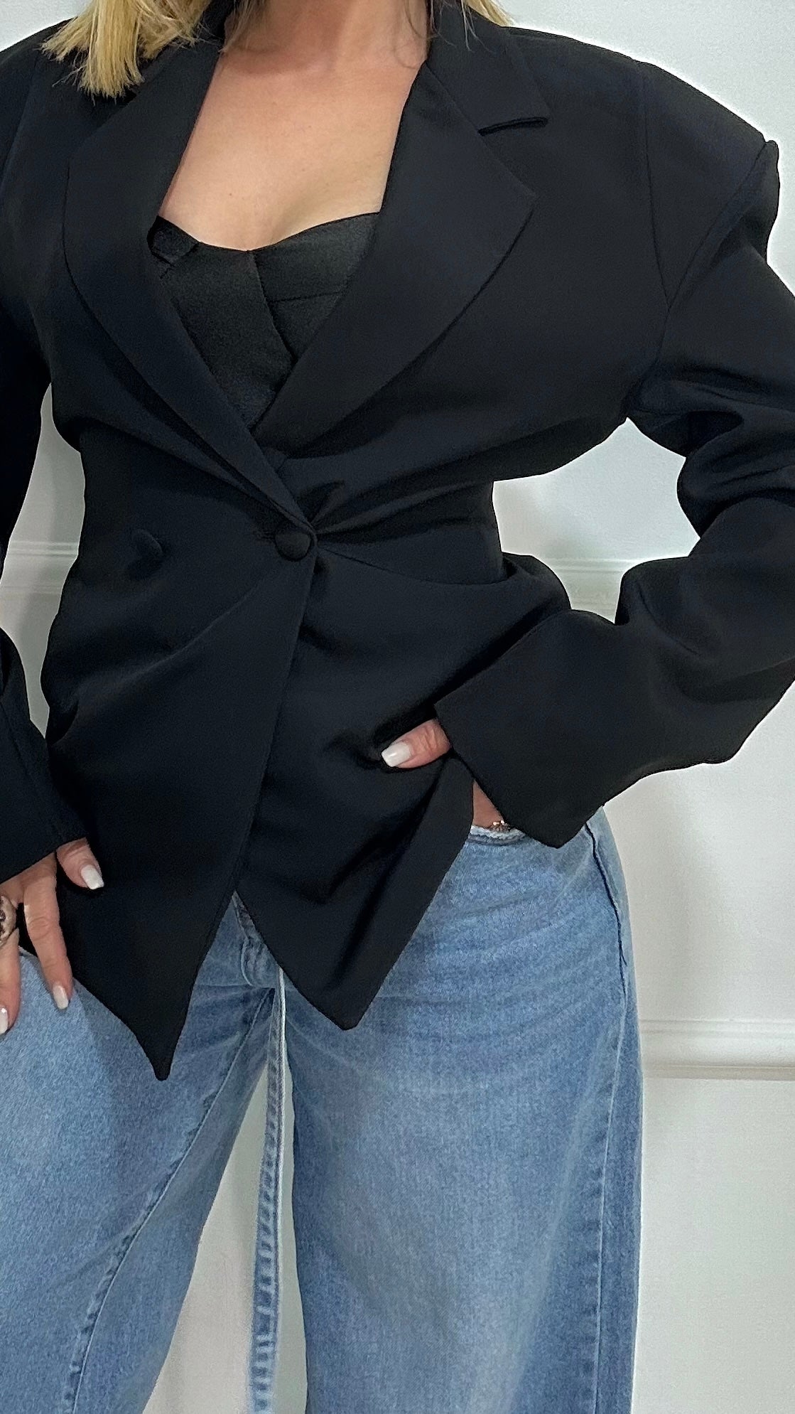 Blazer over con spalline