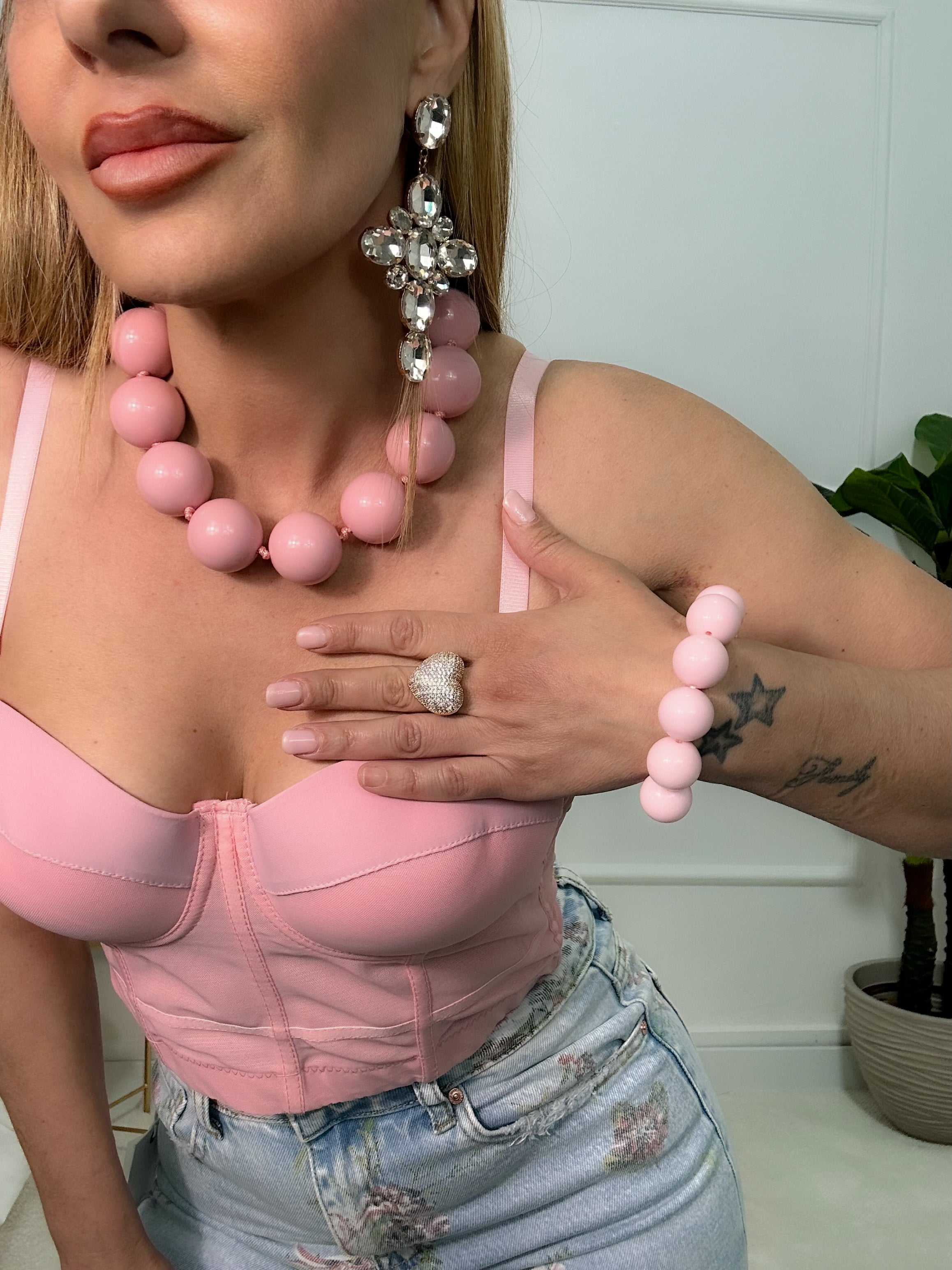 Collana perle pink