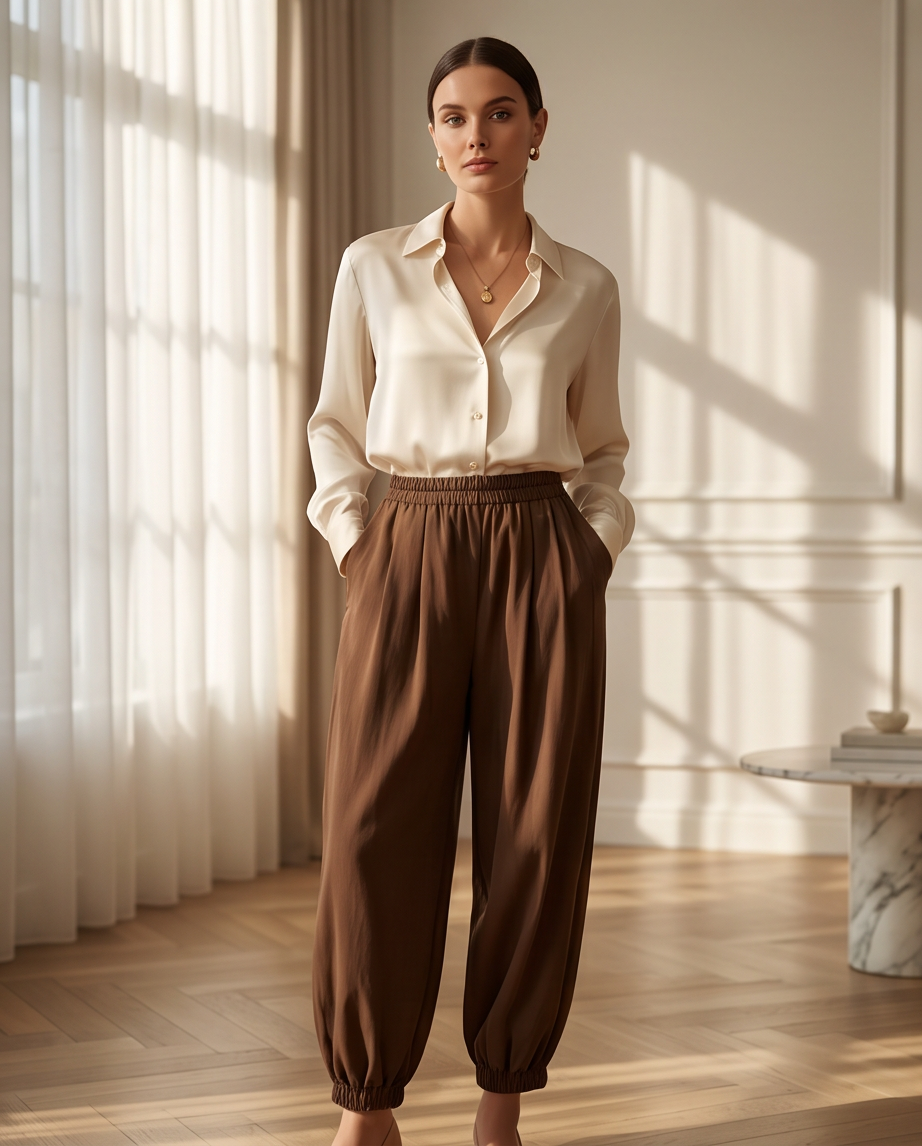 Pantaloni confort  caffè