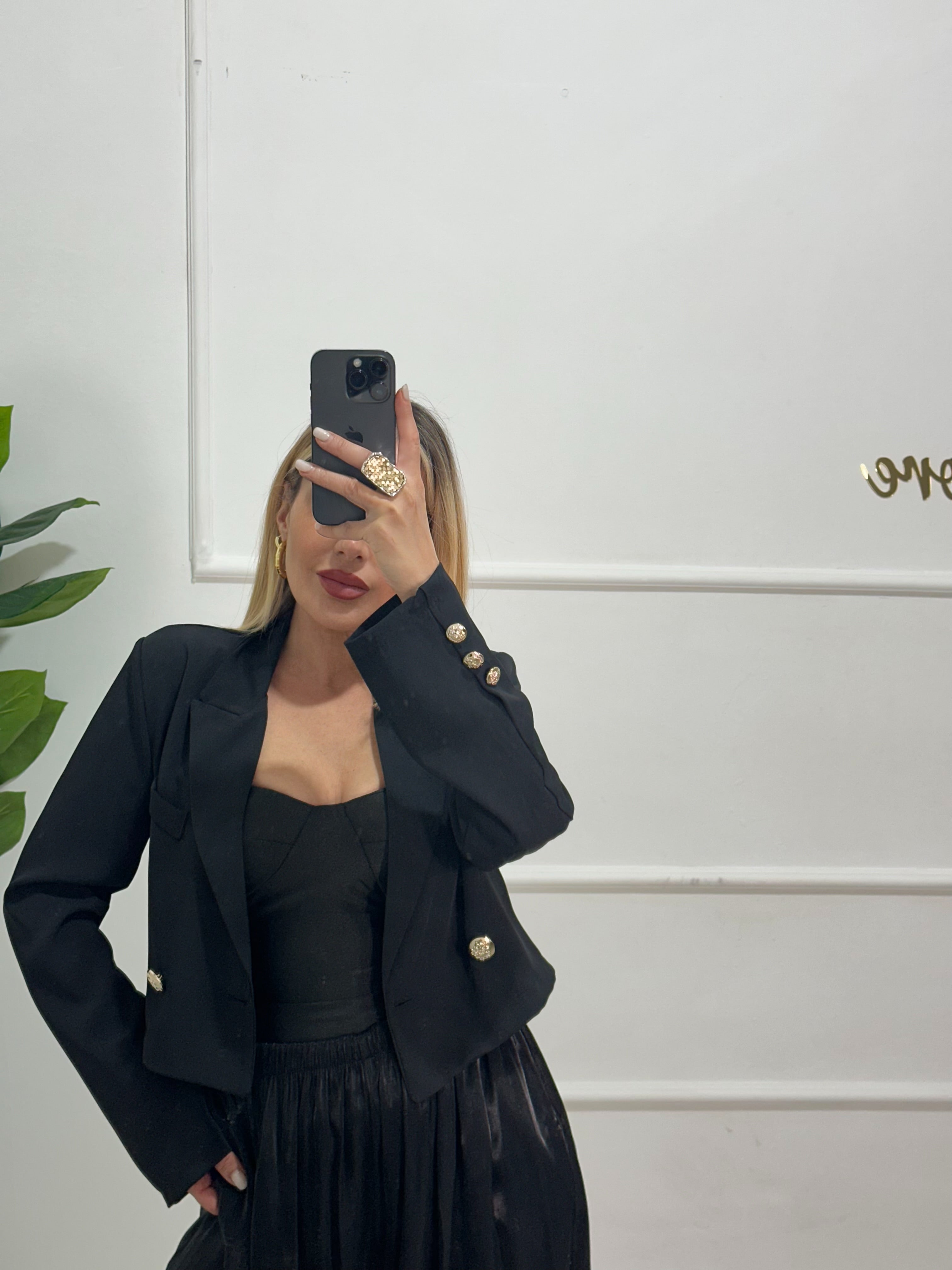 Blazer nero cropped
