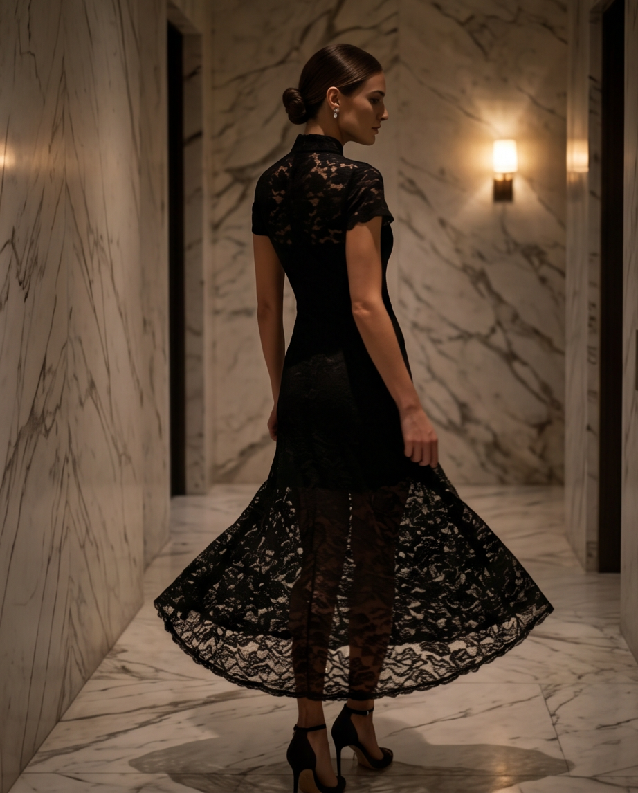 Abito in pizzo Black